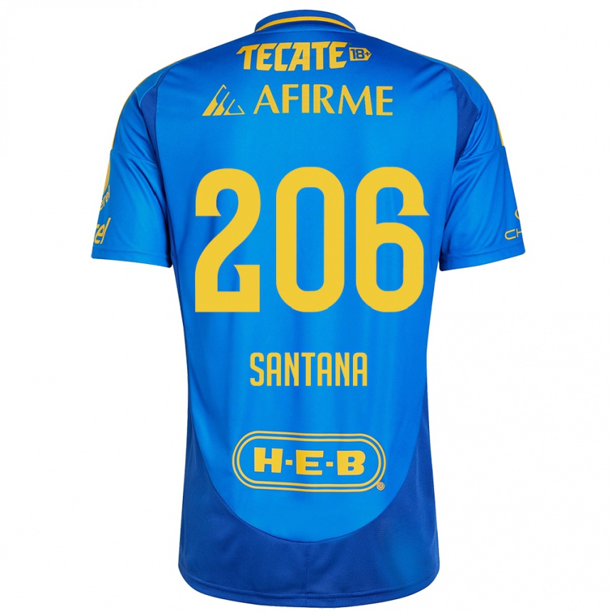 Enfant Football Maillot Joel Santana #206 Bleu Jaune Tenues Extérieur 2024/25