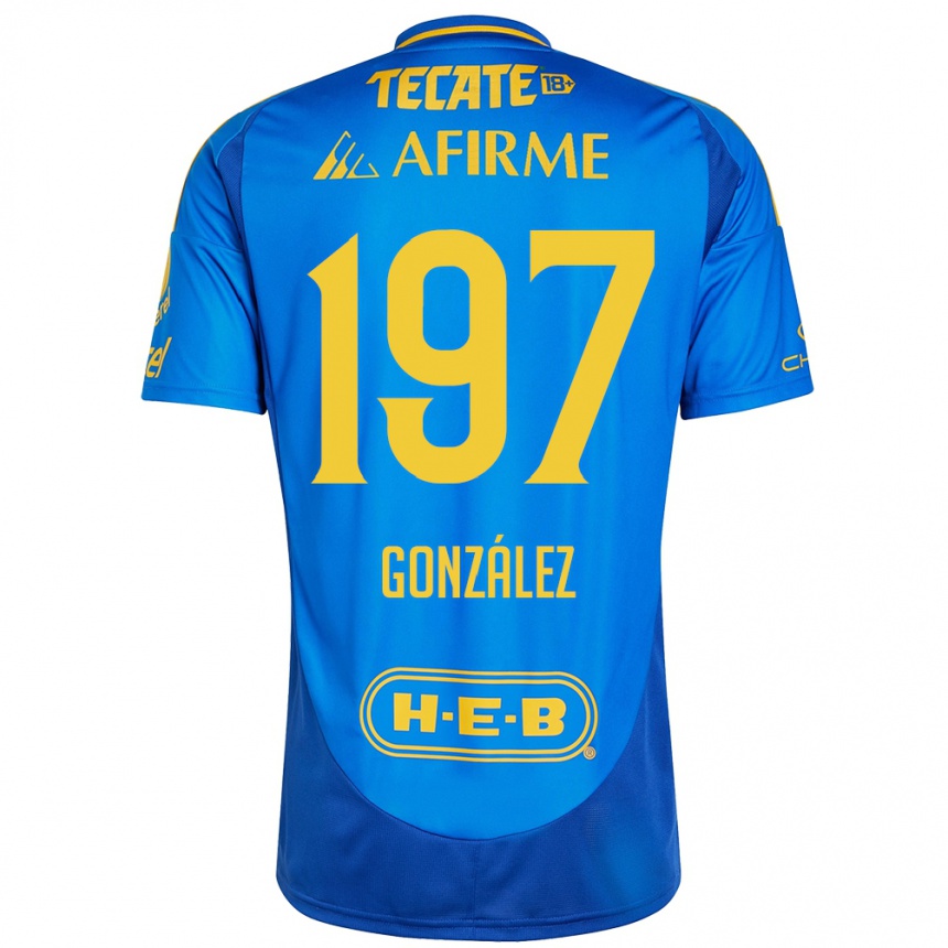 Enfant Football Maillot Germán González #197 Bleu Jaune Tenues Extérieur 2024/25