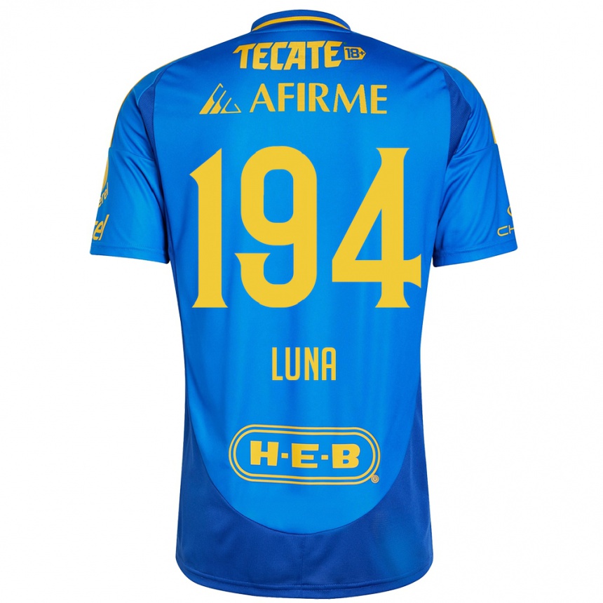 Enfant Football Maillot Juan Luna #194 Bleu Jaune Tenues Extérieur 2024/25