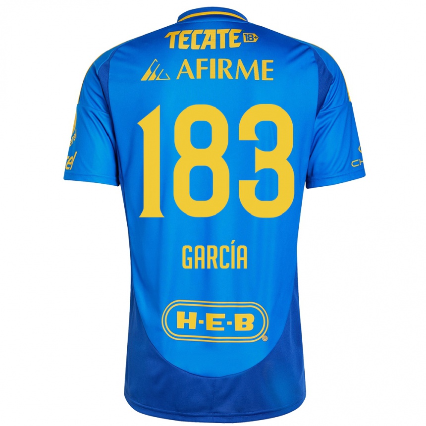 Enfant Football Maillot Zahir García #183 Bleu Jaune Tenues Extérieur 2024/25