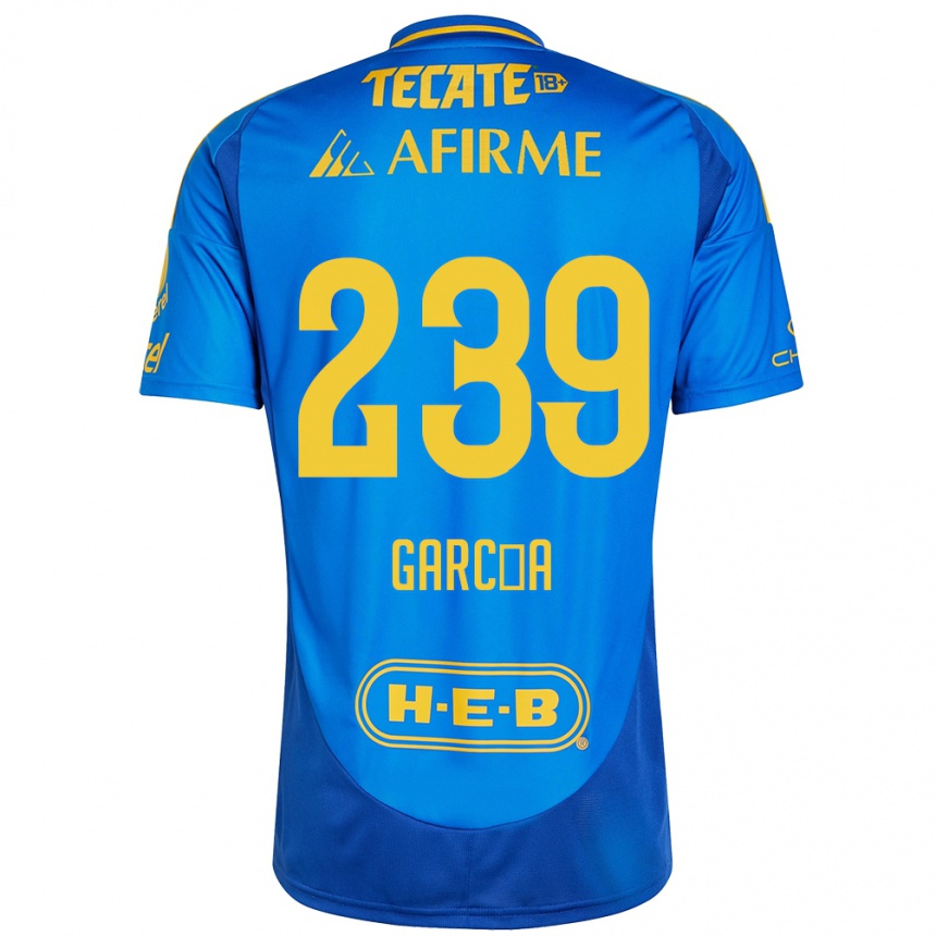 Enfant Football Maillot Diego García #239 Bleu Jaune Tenues Extérieur 2024/25