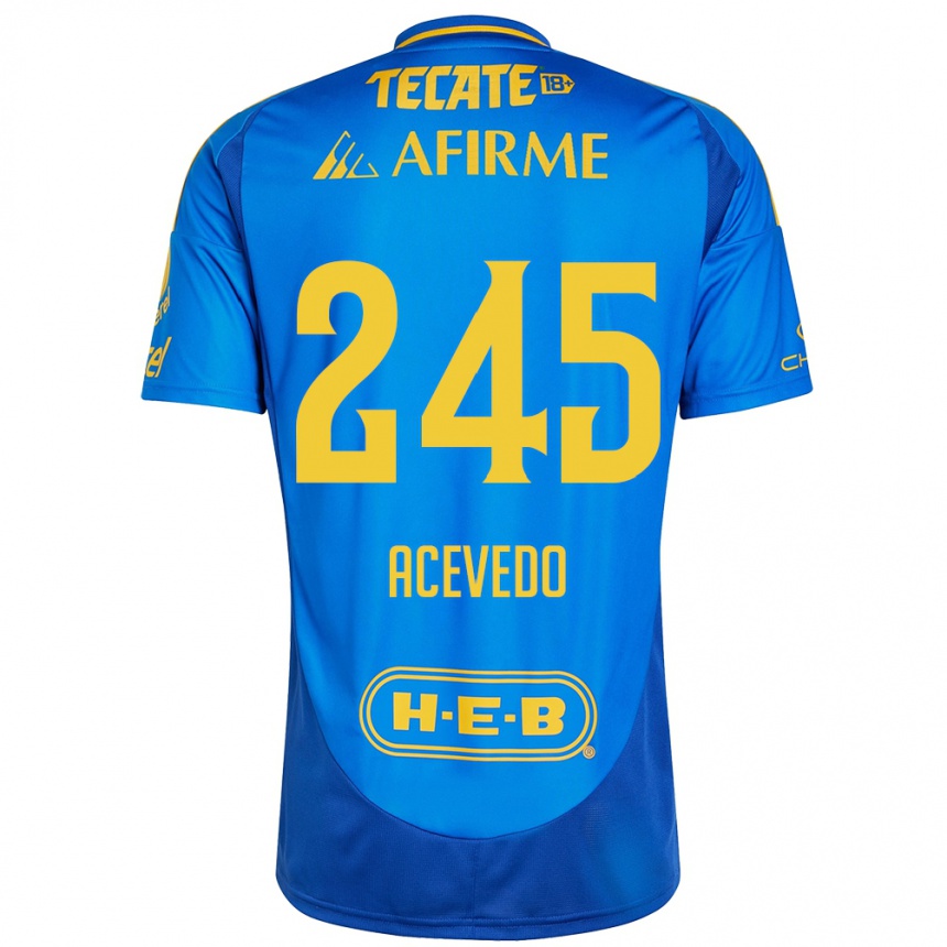 Enfant Football Maillot Kevin Acevedo #245 Bleu Jaune Tenues Extérieur 2024/25