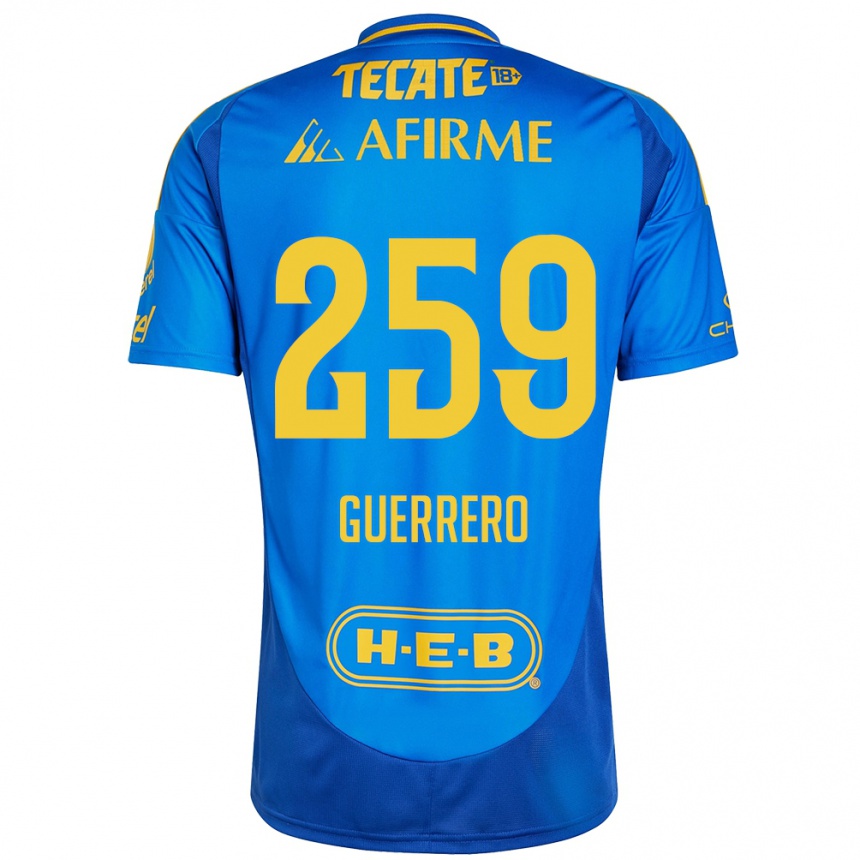 Enfant Football Maillot Erick Guerrero #259 Bleu Jaune Tenues Extérieur 2024/25