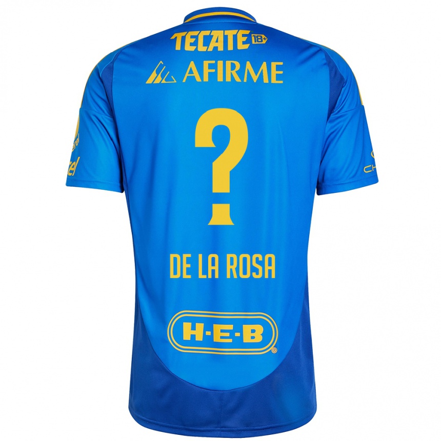 Enfant Football Maillot Luis De La Rosa #0 Bleu Jaune Tenues Extérieur 2024/25