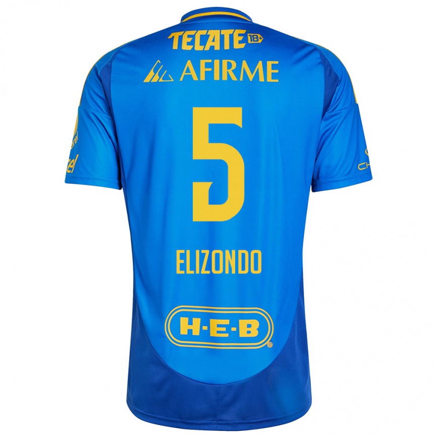 Enfant Football Maillot Fernanda Elizondo #5 Bleu Jaune Tenues Extérieur 2024/25