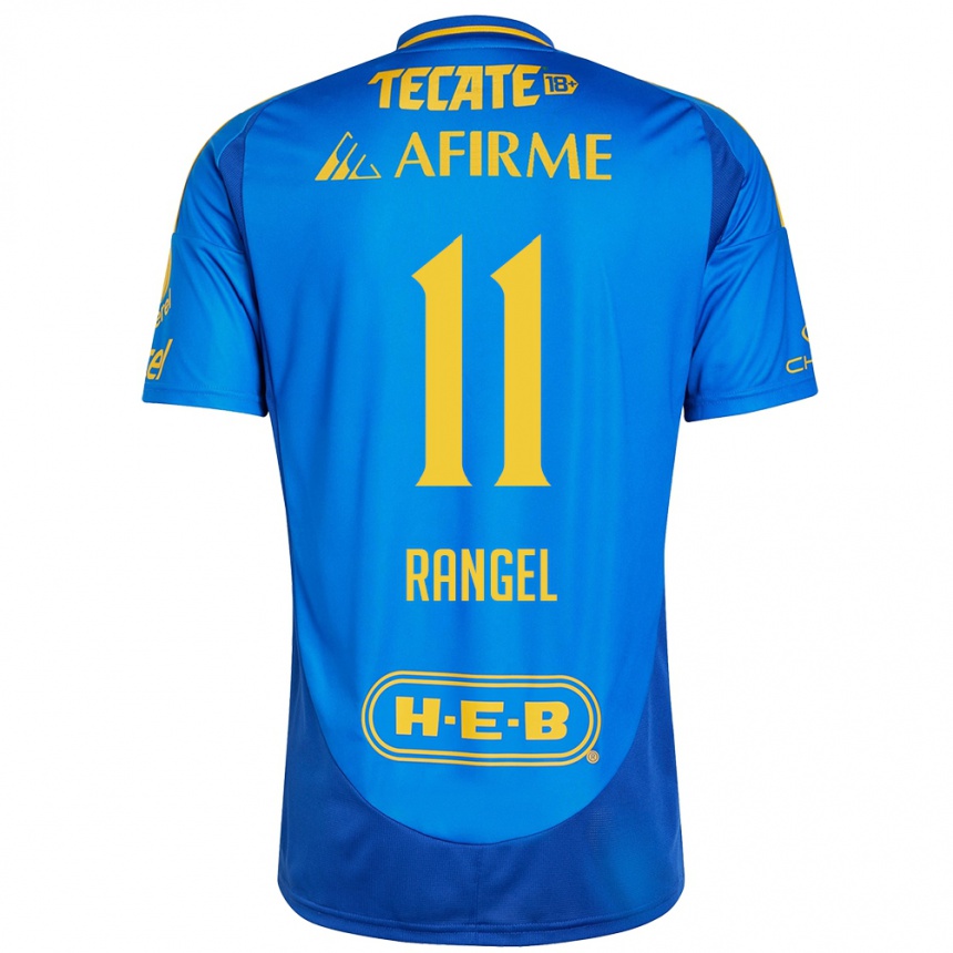 Enfant Football Maillot Nayeli Rangel #11 Bleu Jaune Tenues Extérieur 2024/25