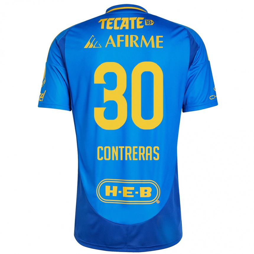 Enfant Football Maillot Lizeth Contreras #30 Bleu Jaune Tenues Extérieur 2024/25