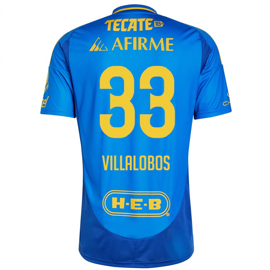 Enfant Football Maillot Vania Villalobos #33 Bleu Jaune Tenues Extérieur 2024/25