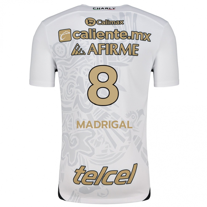 Enfant Football Maillot Fernando Madrigal #8 Blanc Noir Tenues Extérieur 2024/25