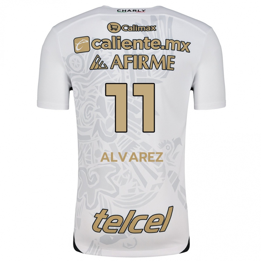 Enfant Football Maillot Efraín Álvarez #11 Blanc Noir Tenues Extérieur 2024/25