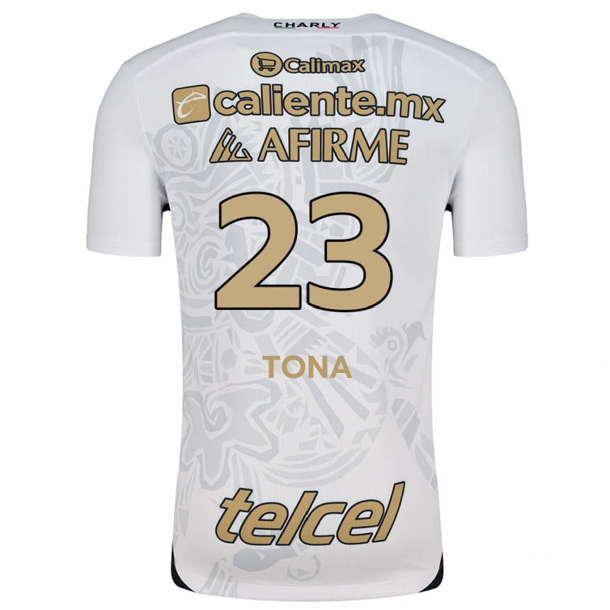 Enfant Football Maillot Iván Tona #23 Blanc Noir Tenues Extérieur 2024/25