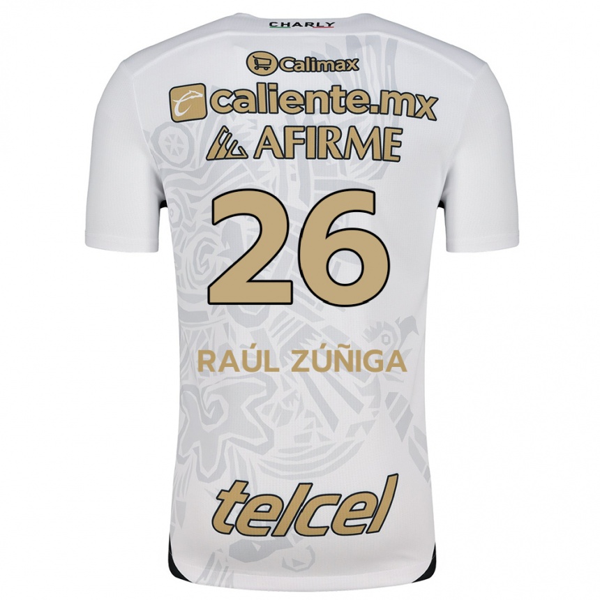 Enfant Football Maillot José Raúl Zúñiga #26 Blanc Noir Tenues Extérieur 2024/25