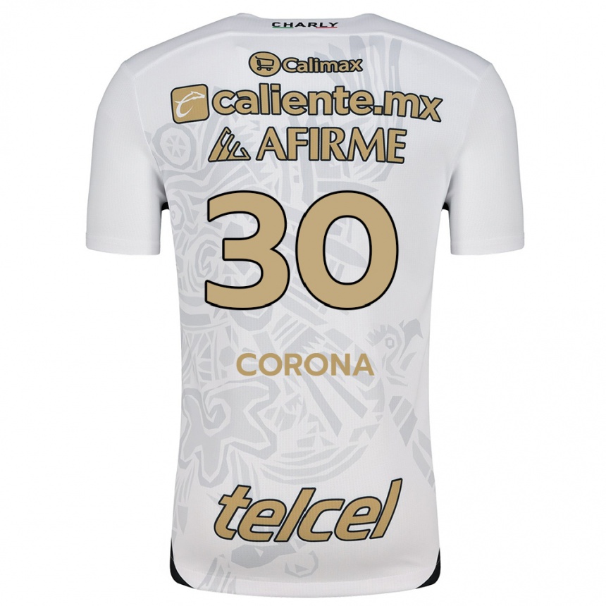 Enfant Football Maillot Jesús Corona #30 Blanc Noir Tenues Extérieur 2024/25