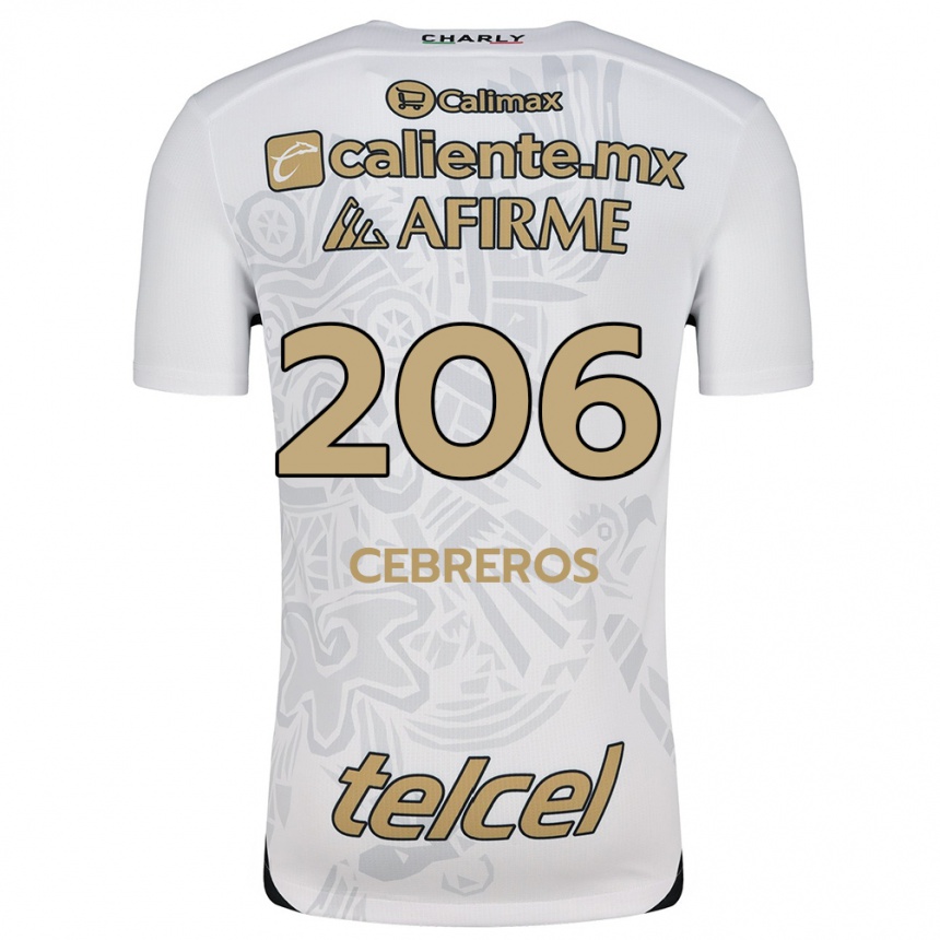 Enfant Football Maillot Luis Cebreros #206 Blanc Noir Tenues Extérieur 2024/25