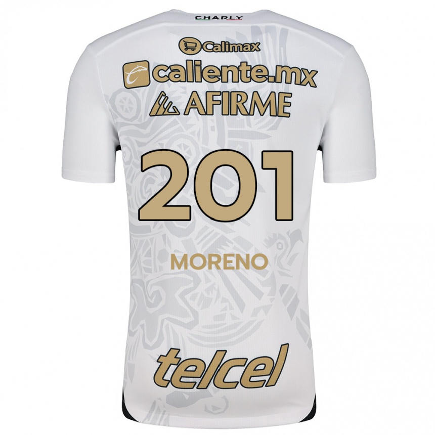 Enfant Football Maillot Jesús Moreno #201 Blanc Noir Tenues Extérieur 2024/25