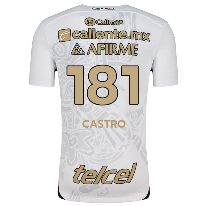 Enfant Football Maillot José Castro #181 Blanc Noir Tenues Extérieur 2024/25