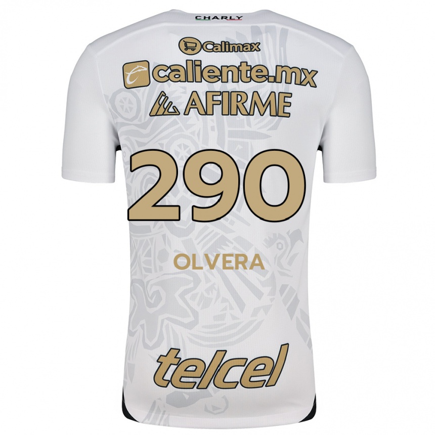 Enfant Football Maillot Ian Olvera #290 Blanc Noir Tenues Extérieur 2024/25