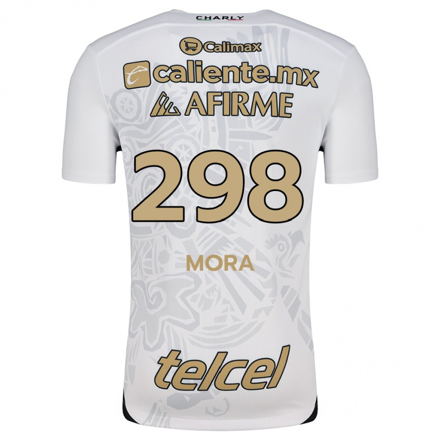 Enfant Football Maillot Gilberto Mora #298 Blanc Noir Tenues Extérieur 2024/25