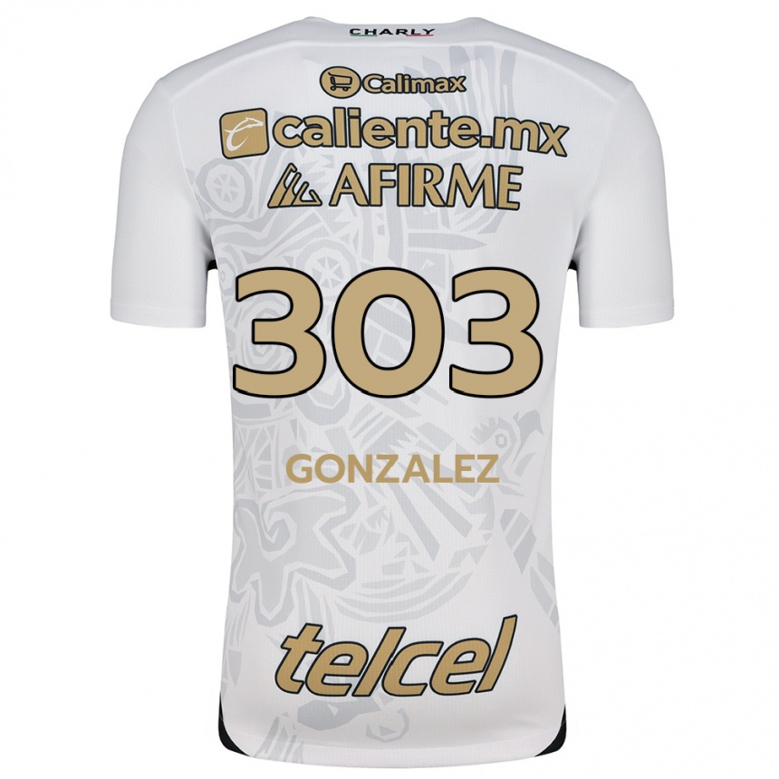 Enfant Football Maillot Osmar González #303 Blanc Noir Tenues Extérieur 2024/25