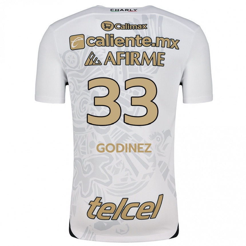 Enfant Football Maillot Rodrigo Godínez #33 Blanc Noir Tenues Extérieur 2024/25