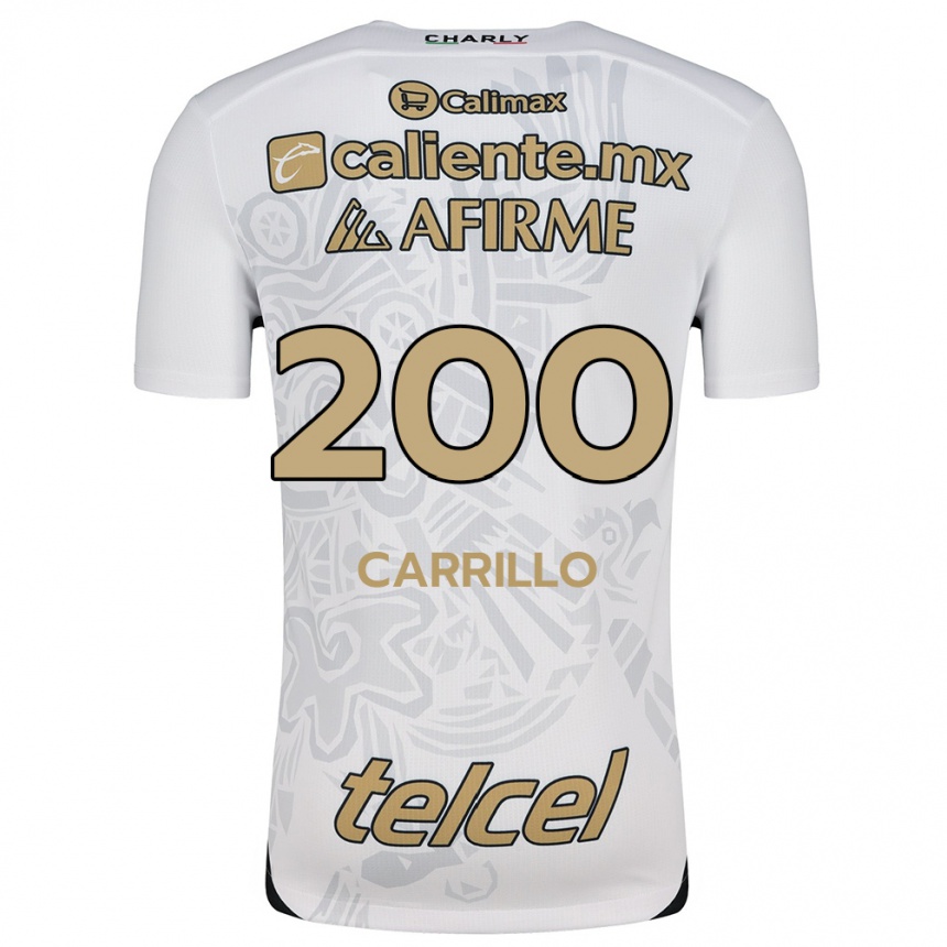 Enfant Football Maillot Manuel Carrillo #200 Blanc Noir Tenues Extérieur 2024/25