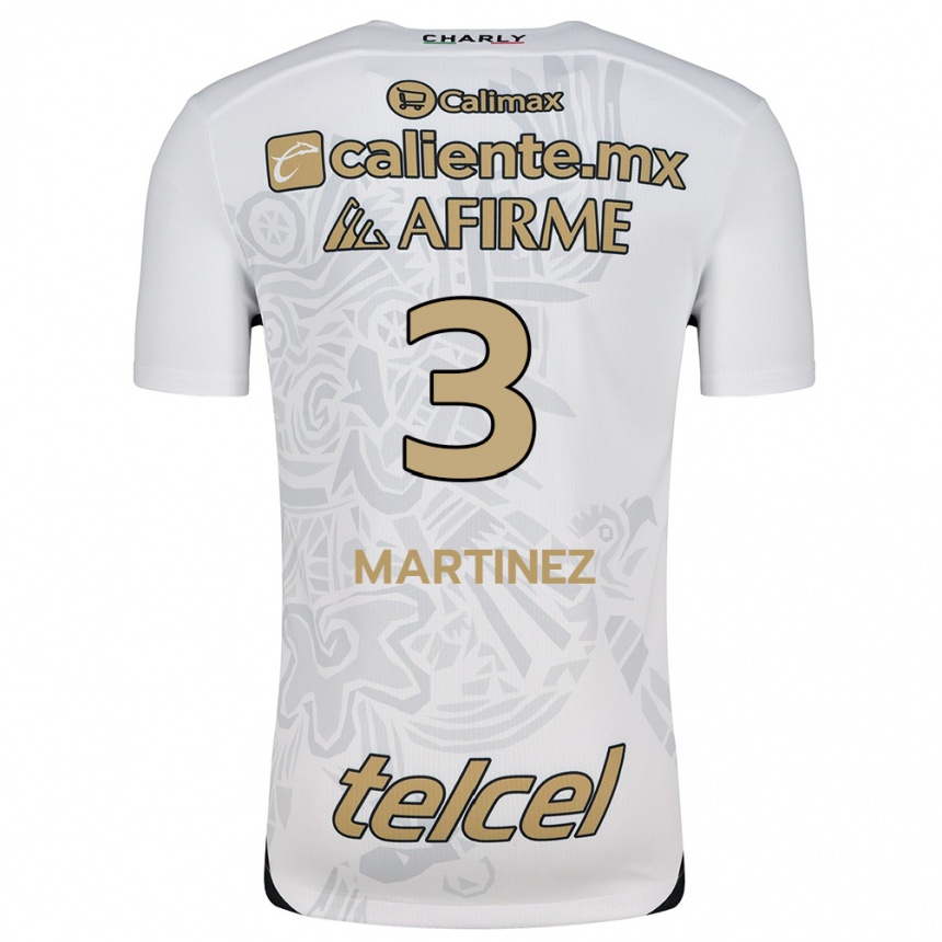 Enfant Football Maillot Nathaly Martínez #3 Blanc Noir Tenues Extérieur 2024/25