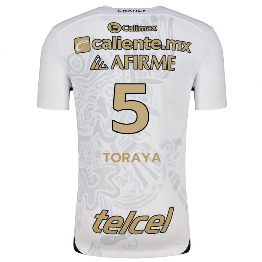 Enfant Football Maillot Yadira Toraya #5 Blanc Noir Tenues Extérieur 2024/25