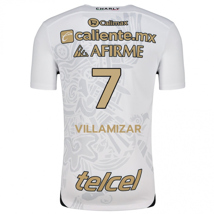 Enfant Football Maillot Paola Villamizar #7 Blanc Noir Tenues Extérieur 2024/25