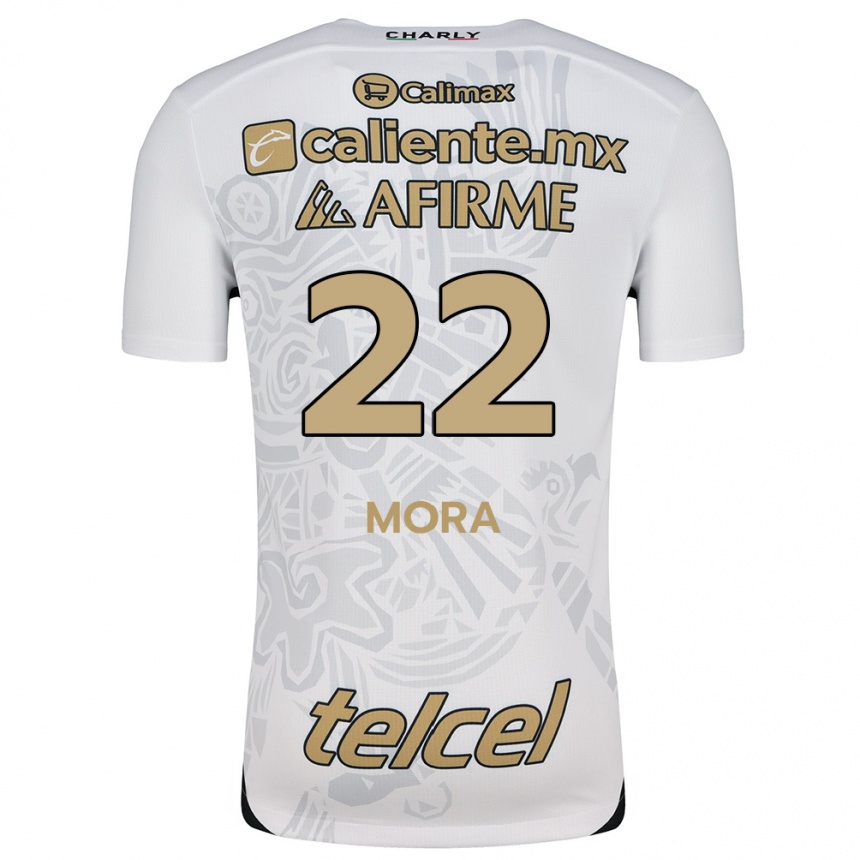 Enfant Football Maillot Bianca Mora #22 Blanc Noir Tenues Extérieur 2024/25