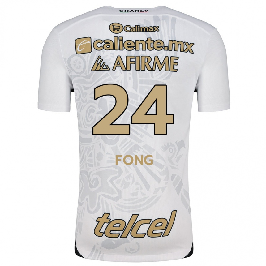 Enfant Football Maillot Michel Fong #24 Blanc Noir Tenues Extérieur 2024/25