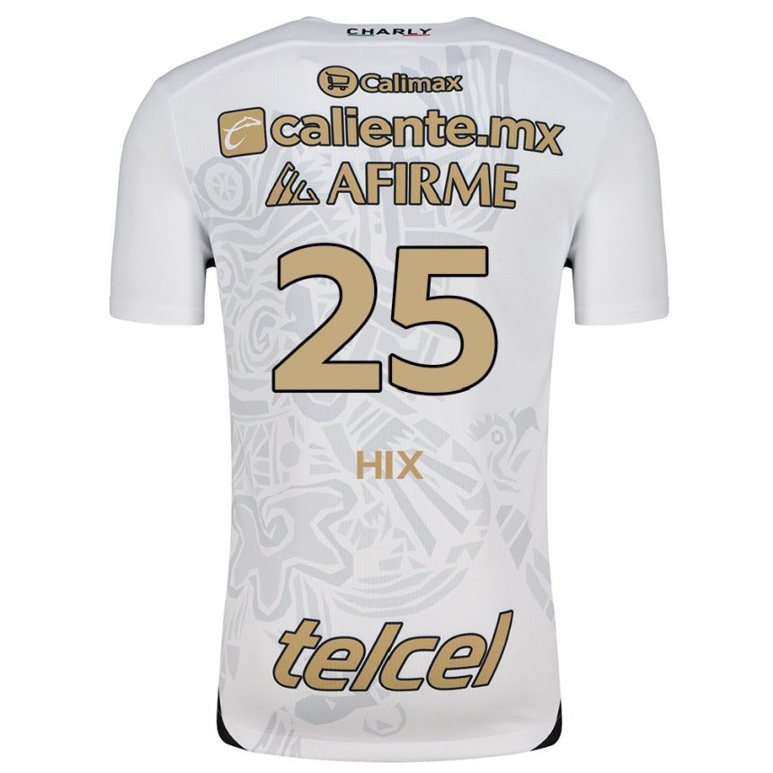 Enfant Football Maillot Angelina Hix #25 Blanc Noir Tenues Extérieur 2024/25