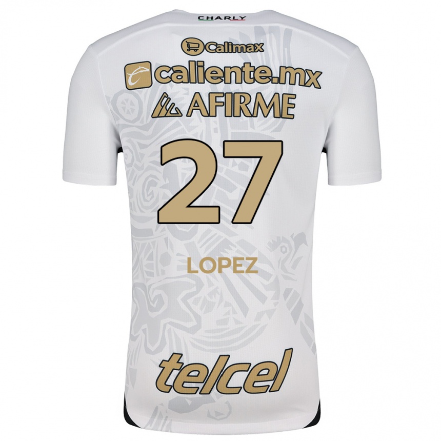 Enfant Football Maillot Victoria López #27 Blanc Noir Tenues Extérieur 2024/25