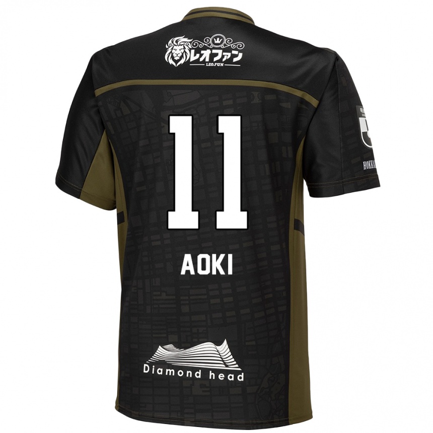 Enfant Football Maillot Ryota Aoki #11 Vert Noir Tenues Extérieur 2024/25