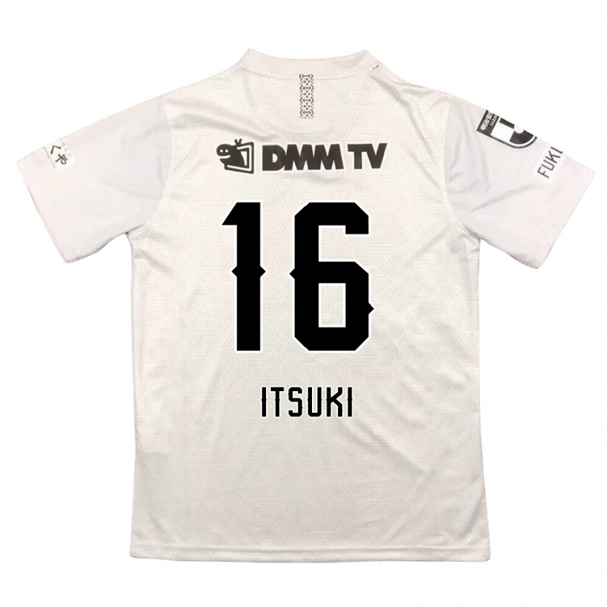 Enfant Football Maillot Itsuki Oda #16 Gris Noir Tenues Extérieur 2024/25