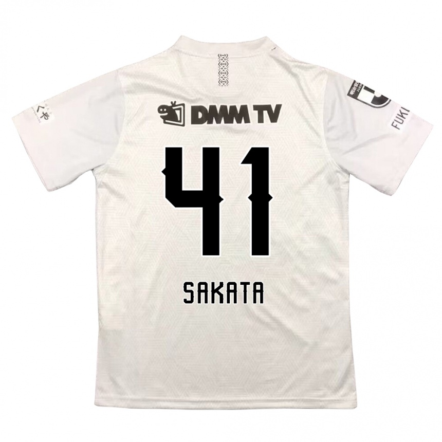 Enfant Football Maillot Daiki Sakata #41 Gris Noir Tenues Extérieur 2024/25