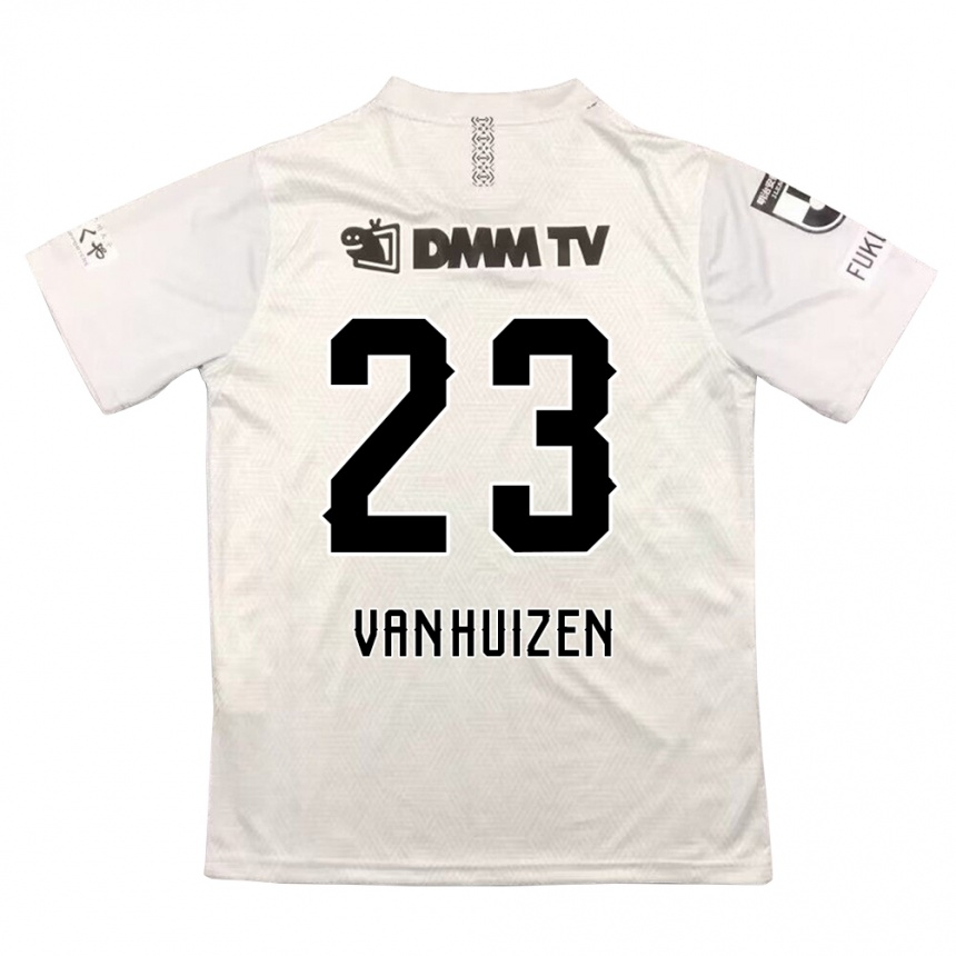 Enfant Football Maillot Haruki Christopher Van Huizen #23 Gris Noir Tenues Extérieur 2024/25