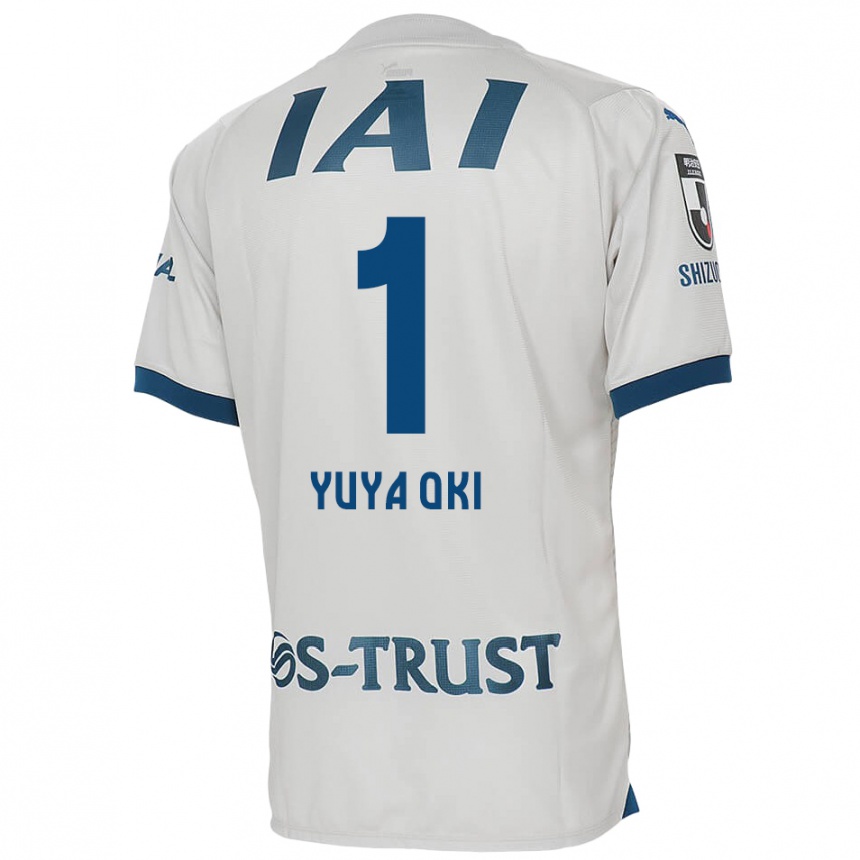 Enfant Football Maillot Yuya Oki #1 Blanc Bleu Tenues Extérieur 2024/25