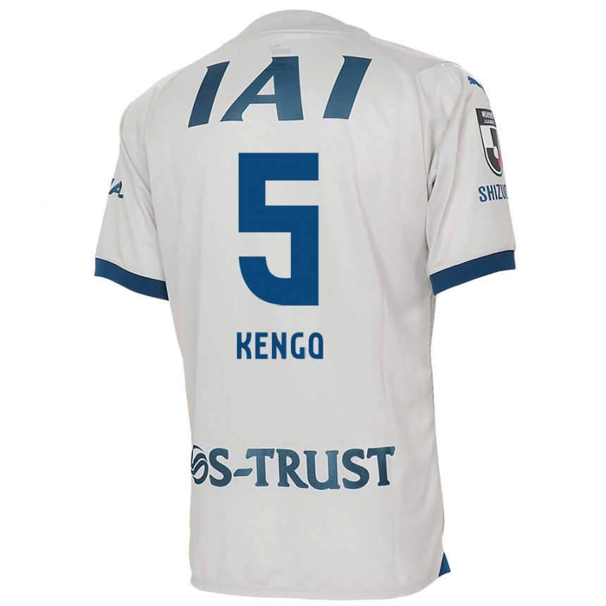 Enfant Football Maillot Kengo Kitazume #5 Blanc Bleu Tenues Extérieur 2024/25