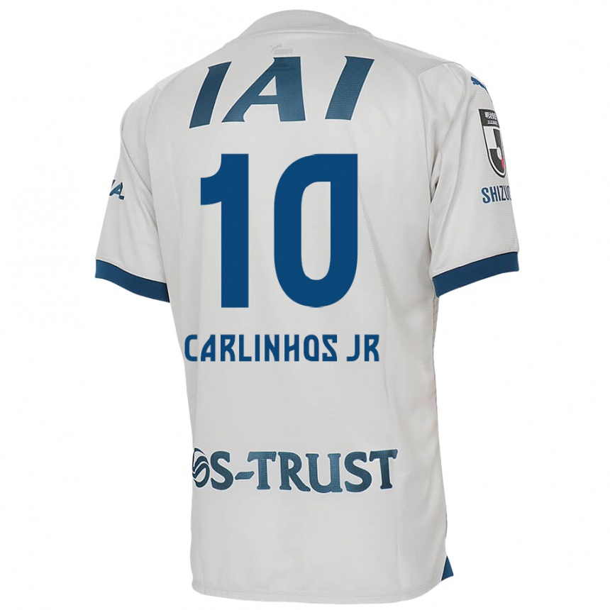 Enfant Football Maillot Carlinhos Junior #10 Blanc Bleu Tenues Extérieur 2024/25