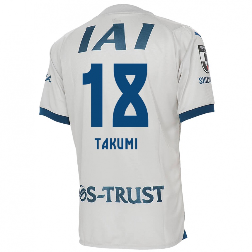 Enfant Football Maillot Takumi Kato #18 Blanc Bleu Tenues Extérieur 2024/25