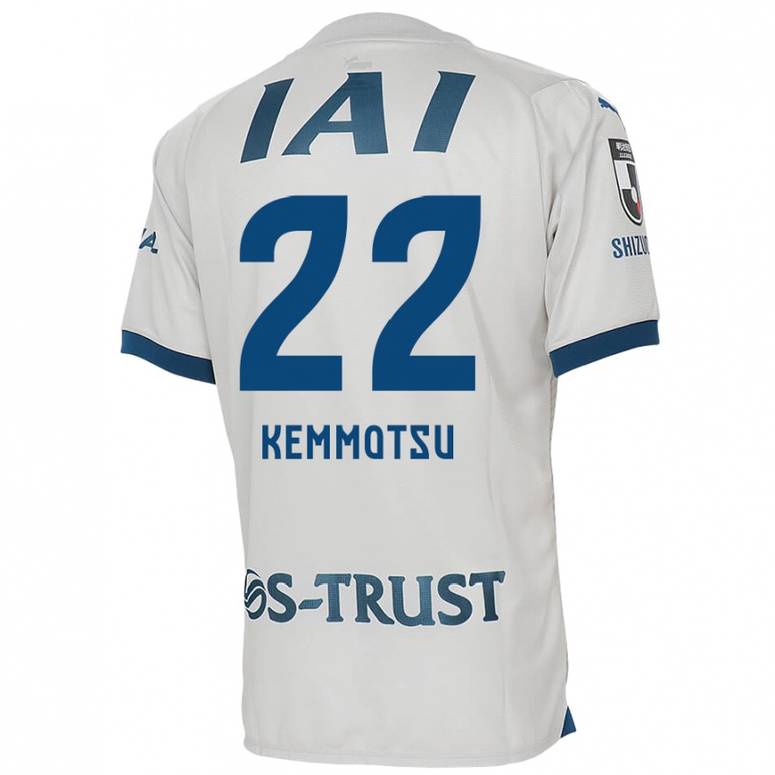 Enfant Football Maillot Takumu Kemmotsu #22 Blanc Bleu Tenues Extérieur 2024/25