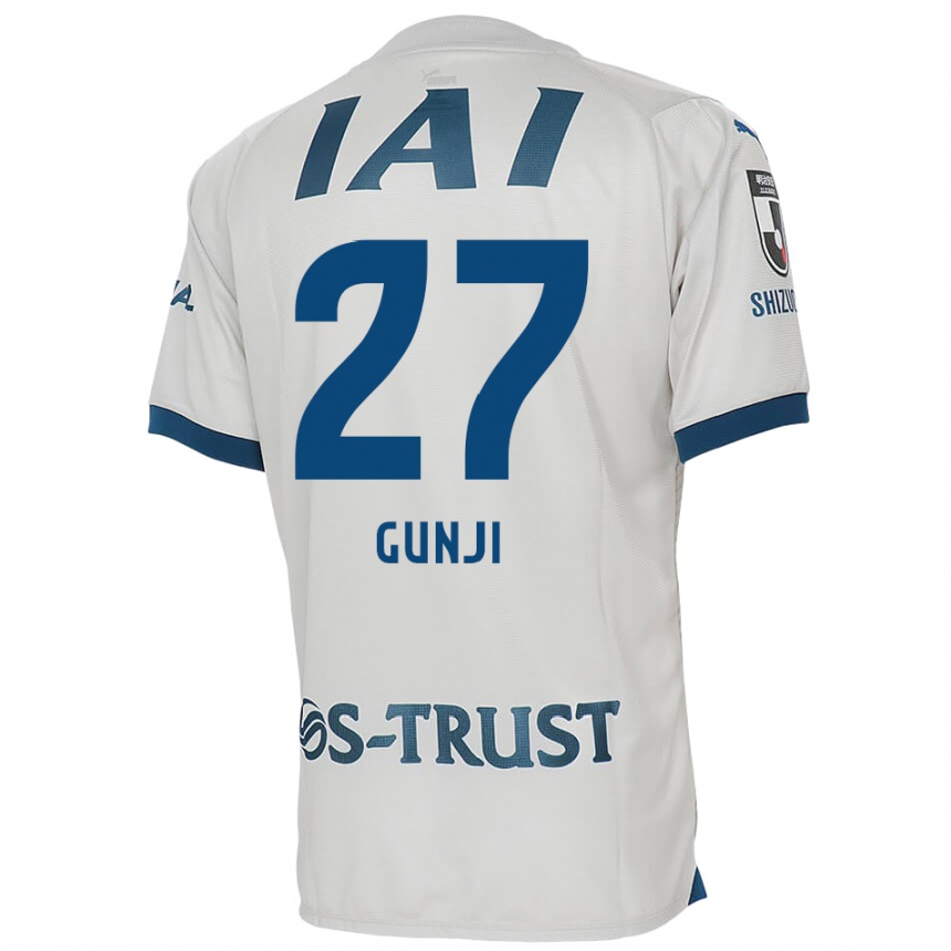 Enfant Football Maillot Riku Gunji #27 Blanc Bleu Tenues Extérieur 2024/25