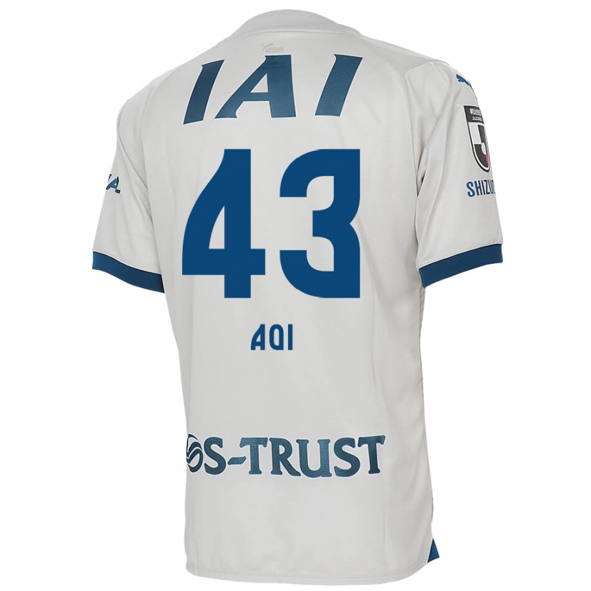 Enfant Football Maillot Aoi Ando #43 Blanc Bleu Tenues Extérieur 2024/25