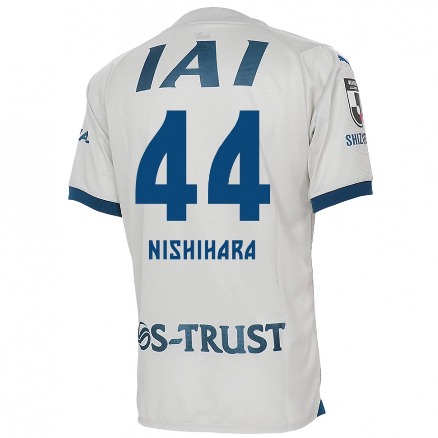 Enfant Football Maillot Motoki Nishihara #44 Blanc Bleu Tenues Extérieur 2024/25