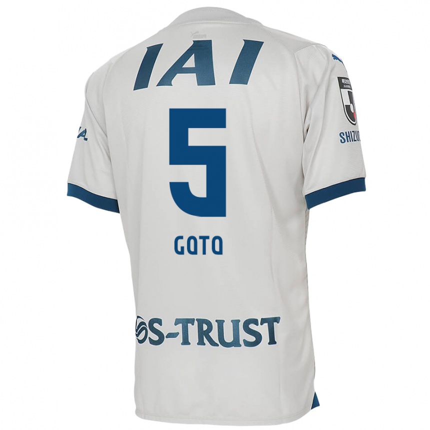 Enfant Football Maillot Keita Goto #5 Blanc Bleu Tenues Extérieur 2024/25