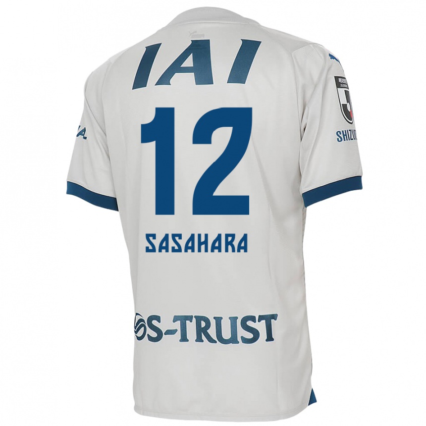 Enfant Football Maillot Kenshin Sasahara #12 Blanc Bleu Tenues Extérieur 2024/25