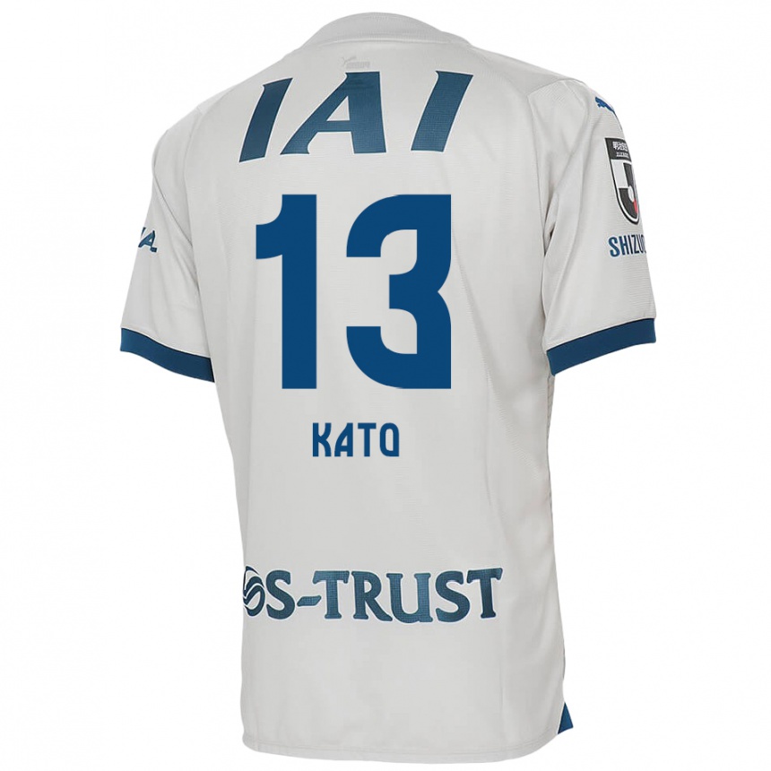 Enfant Football Maillot Daiya Kato #13 Blanc Bleu Tenues Extérieur 2024/25