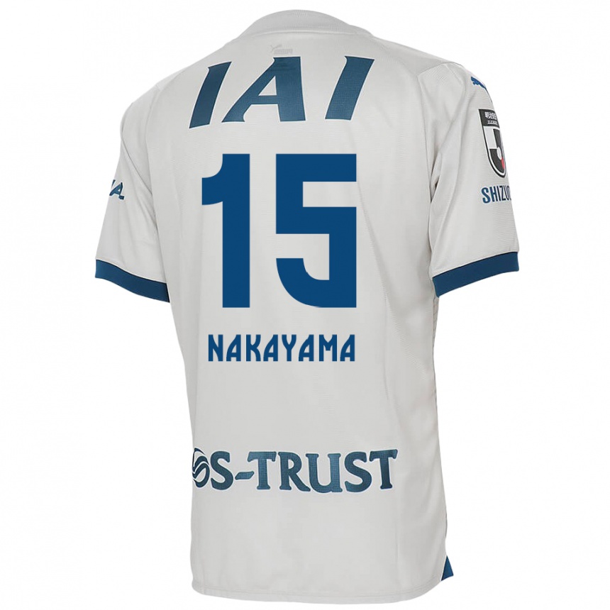 Enfant Football Maillot Atsuki Nakayama #15 Blanc Bleu Tenues Extérieur 2024/25