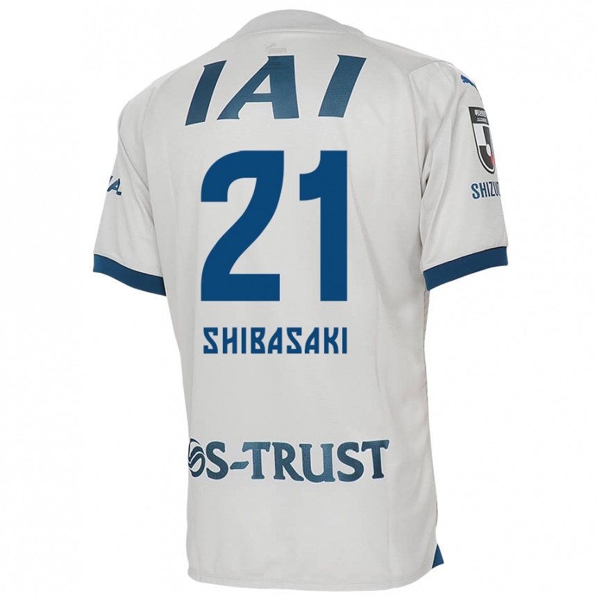 Enfant Football Maillot Kaito Shibasaki #21 Blanc Bleu Tenues Extérieur 2024/25