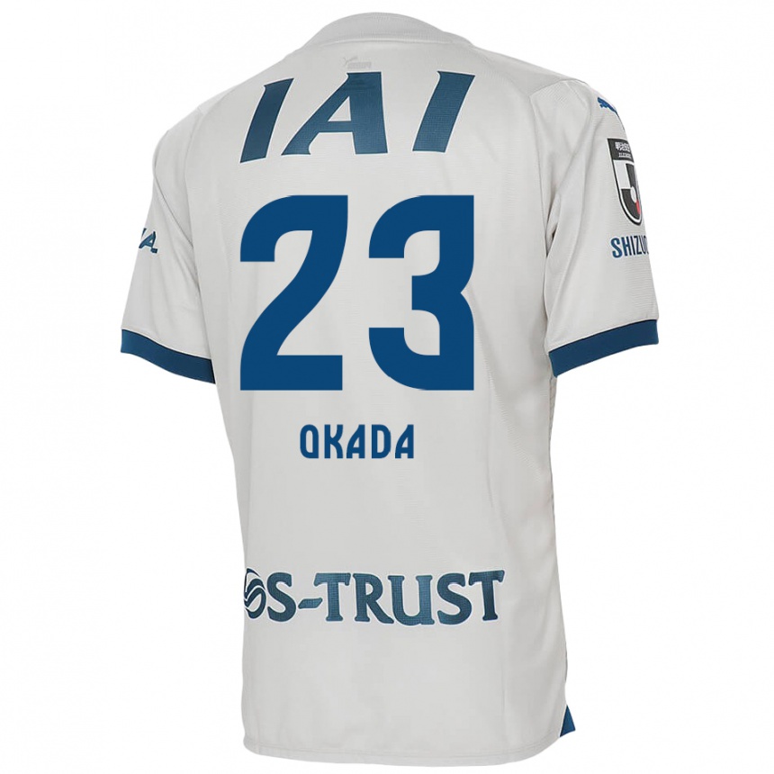 Enfant Football Maillot Shu Okada #23 Blanc Bleu Tenues Extérieur 2024/25